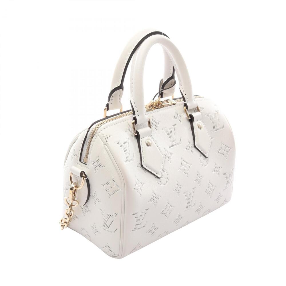 Louis Vuitton Handbag Bandouliere White Speedy Leather Monogram